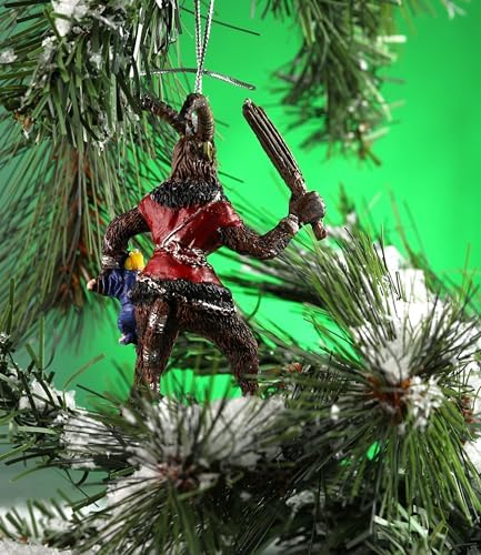 Krampus Christmas Ornament Decorative Figurine with Silver String