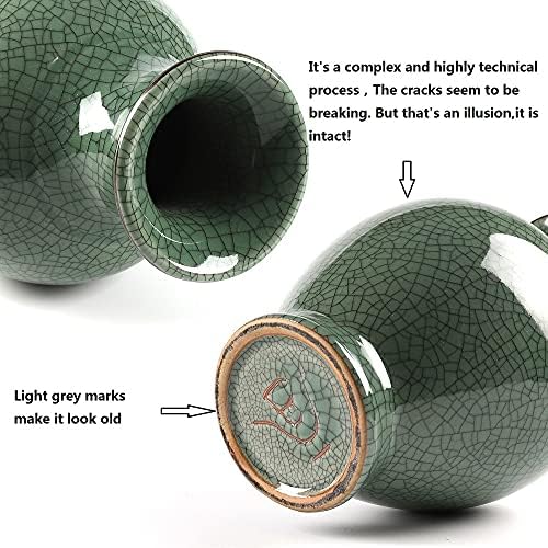 Chinese Ceramic Ice Crack Glaze Vase Vintage Decor