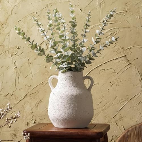 Vintage Farmhouse Flower Ceramic Vase with Handles