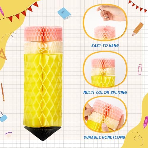 18 Pcs Pencil Apple Hanging Decorations Set