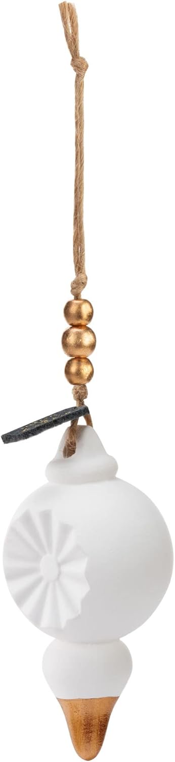 DEMDACO Finial Gold and White Fragrance Diffuser Ornament Set of 2