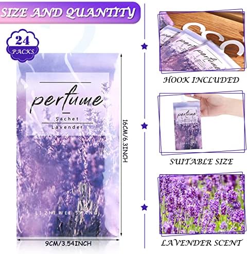 24 Pcs Lavender Scented Sachets for Closets and Drawers