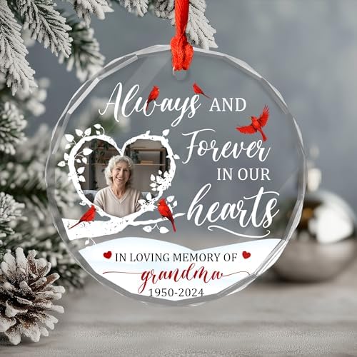 Personalized Memorial Christmas Ornament with Photo and Name