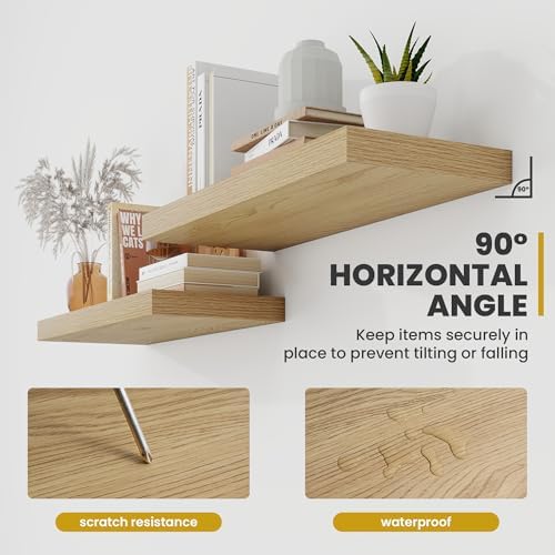 36 Inch Floating Shelves Set of 2 Rustic Deep Bookshelf for Living Room Bedroom