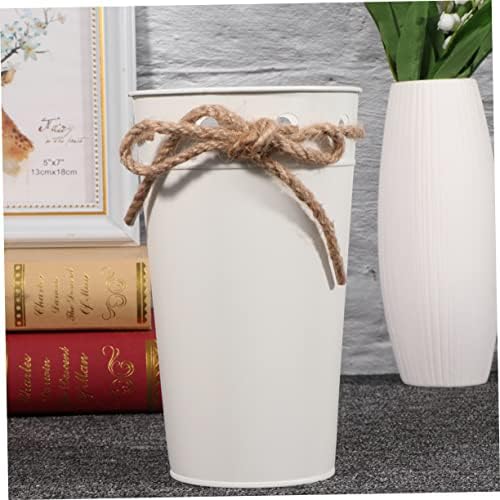 Cabilock Vintage Iron Bucket Flower Vase Decor