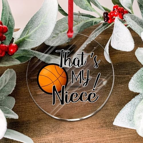 Clear Acrylic Christmas Ornaments 2023 Basketball Niece Aunt Decor