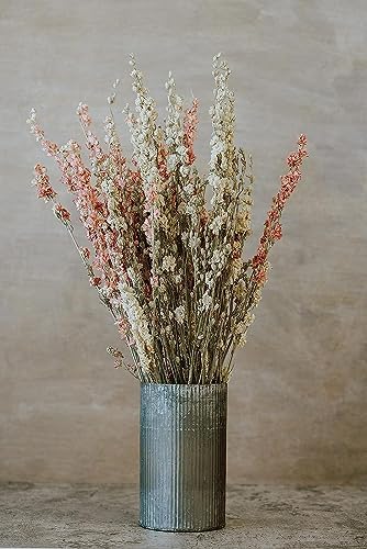Rustic Tin Vase with Corrugated Sides 45x75