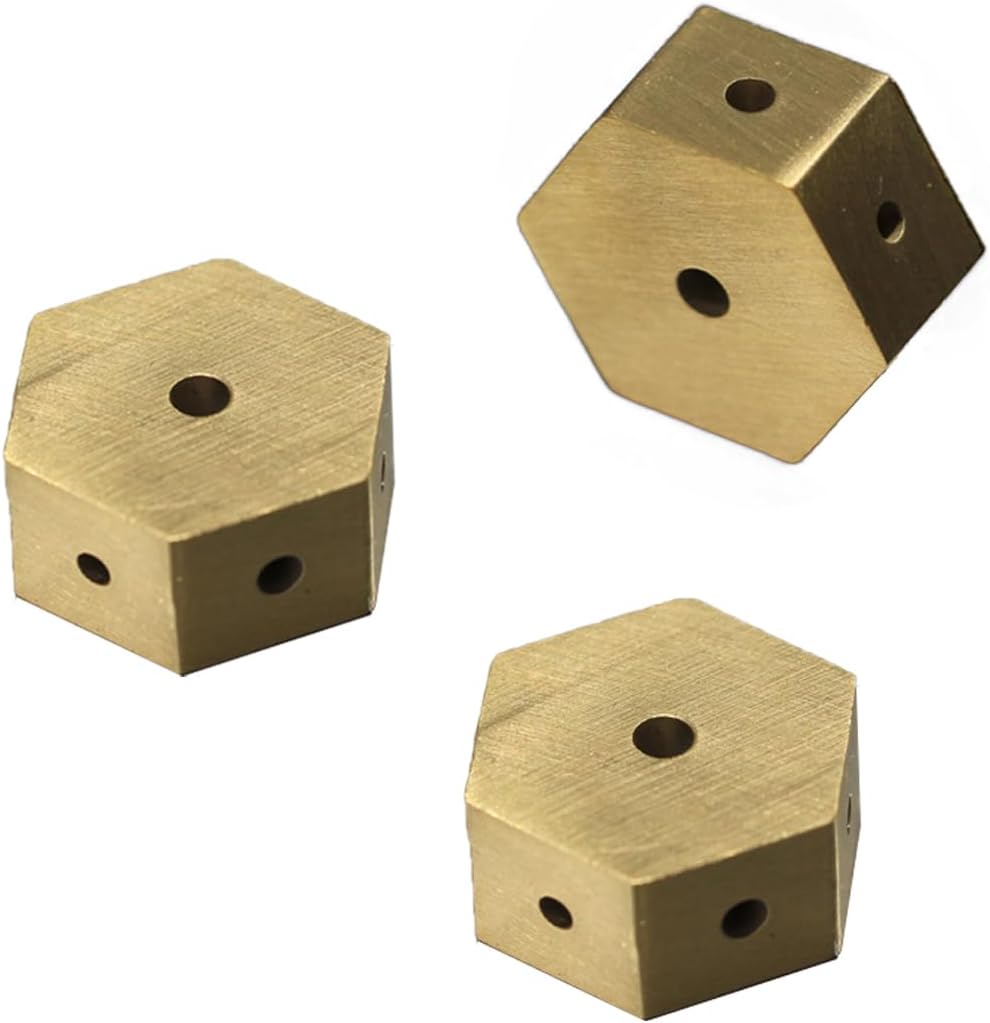 Mini Dual Purpose Incense Holder 3 Pcs Brass Censer with Hexagonal Burner Plate