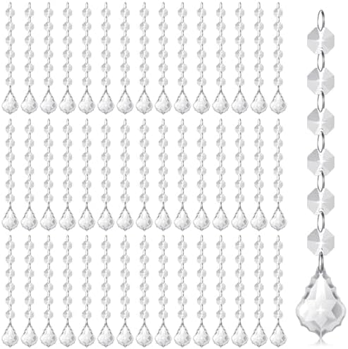 100 Pcs Clear Acrylic Crystal Ornament Beads for Centerpieces and Chandeliers