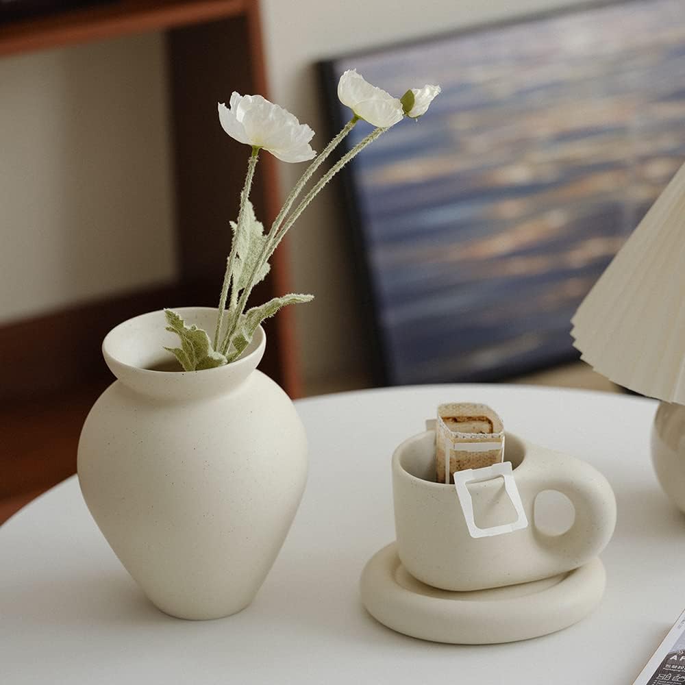 Retro Flower Vase in Coffee Tea Glaze
