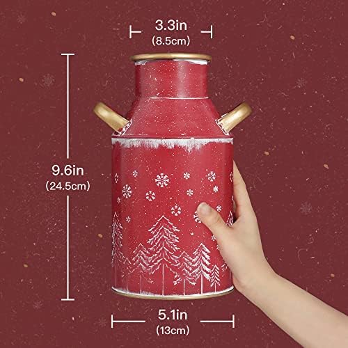 Putuo Decor Metal Flower Vase 10 Inch Rustic Shabby Chic Galvanized Milk Can