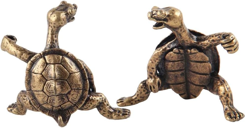 2pcs Antique Copper Kung Fu Turtle Incense Holder