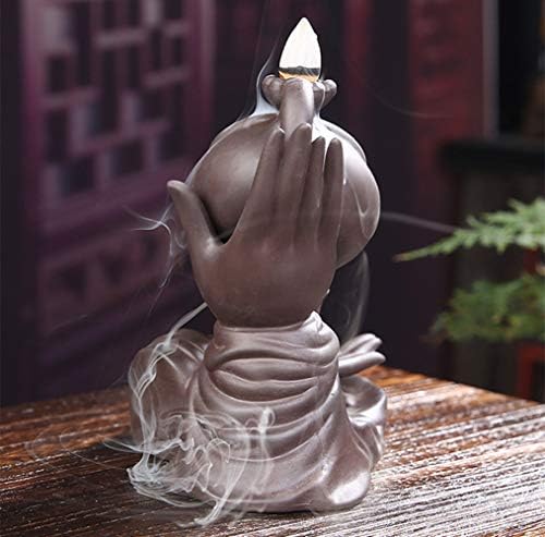 FIYOEO Buddha Hand Backflow Incense Burner Ceramic Teapot Shaped Holder