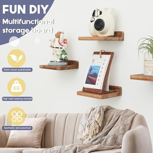 NIUBEST Small Floating Shelf - 5x6 Inch Set of 3