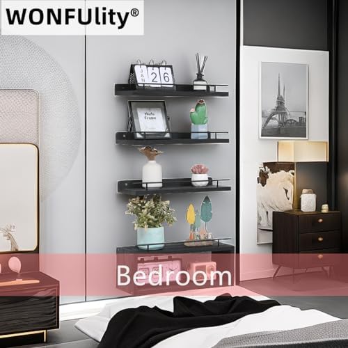 WONFUlity Floating Bathroom Shelves with Toilet Paper Holder