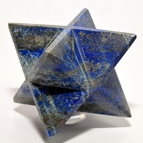 HQRP HC Set 26 Inch Lapis Lazuli Merkaba Star with Pyrite and Aragonite Cabochon