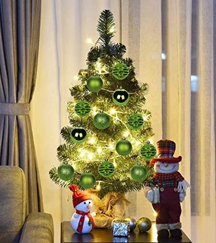 Hollyone 315 Inch Green Christmas Ball Ornaments 12Pcs Set