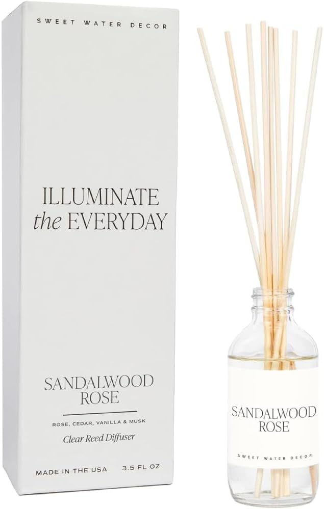 Sweet Water Decor Sandalwood Rose Reed Diffuser Set