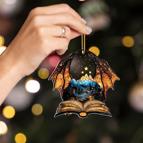Book Dragon Ornament for Book Lovers and Fantasy Fans