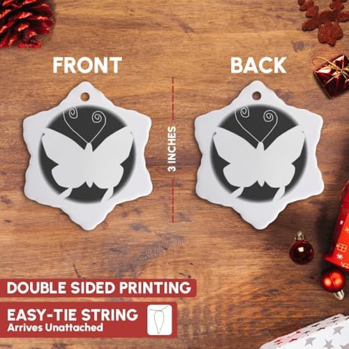 3dRose White Butterfly Snowflake Ornament 3 Inch