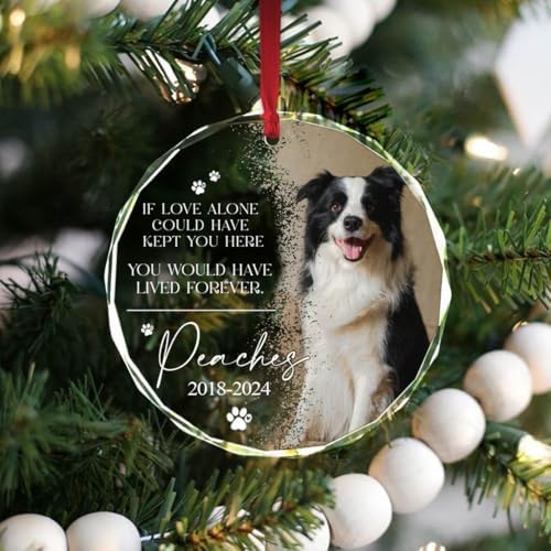 Custom Personalized Dog Memorial Ornament Forever Loved Pet Loss Keepsake