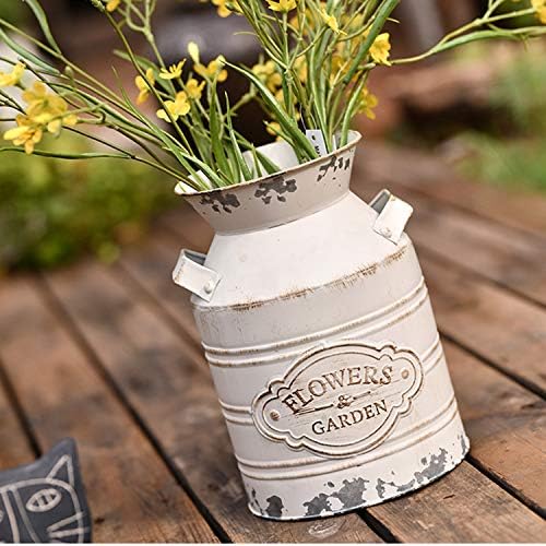 Rustic Metal Flower Vase - 98 Inch Shabby Chic Design