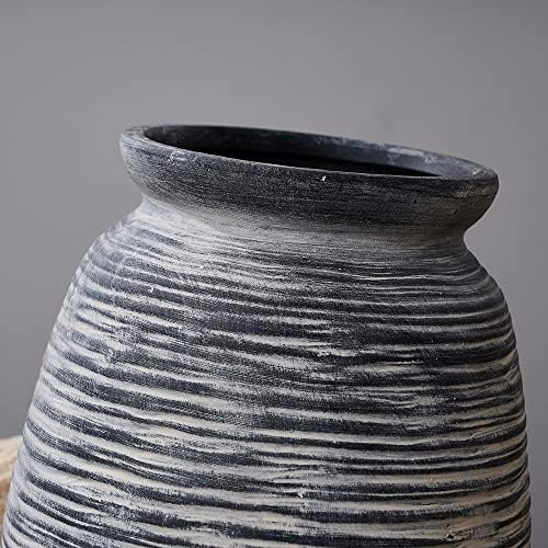 SIDUCAL Ceramic Rustic Farmhouse Vase 73 Inch Black