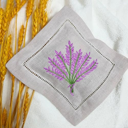 HCRAFT Hand Embroidered Lavender Sachet Bags Set of 3
