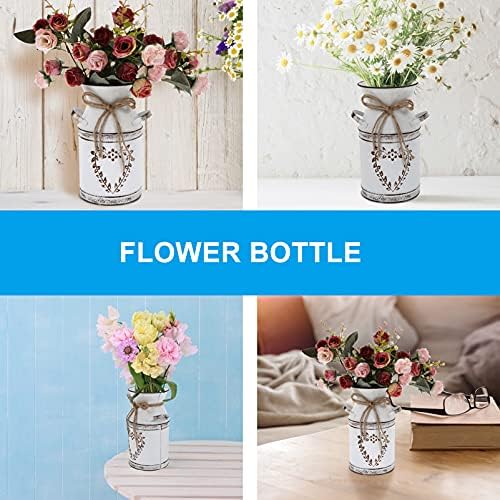 Vintage Flower Bucket Wrought Iron Vase for Home Decor