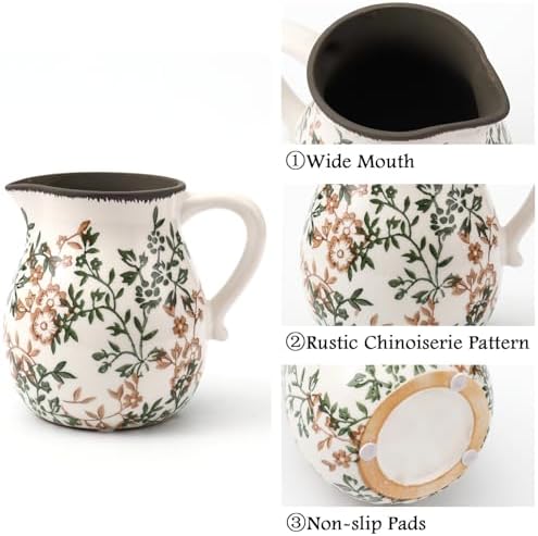 Vintage Ceramic Vase with Handle 63 Inch