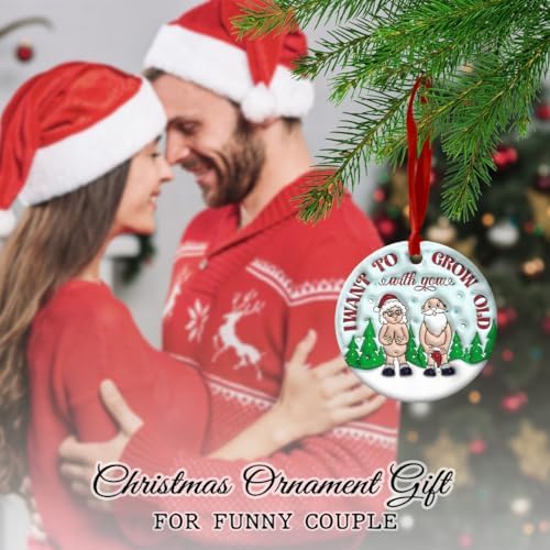 Funny Ceramic Ornament for Couples - Grow Old with You Christmas Decor