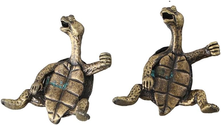 2pcs Antique Copper Kung Fu Turtle Incense Holder