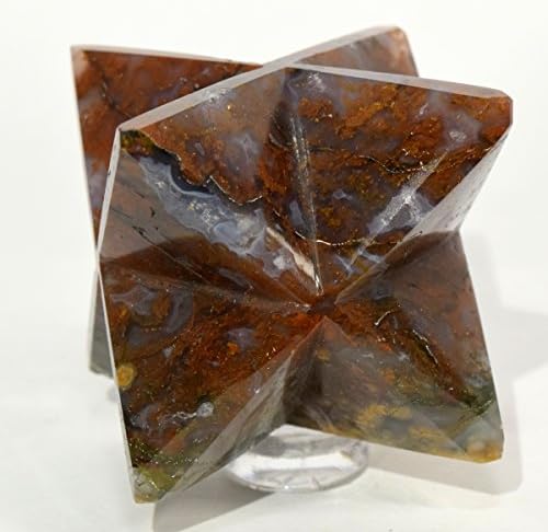 HQRP HC Set 25 Green Orange Blue Moss Agate Merkaba Star Crystal Chalcedony Mineral Stone