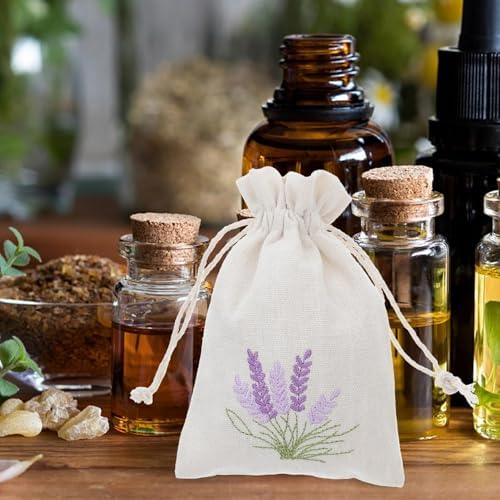 10pcs Lavender Cotton Drawstring Aromatherapy Bags