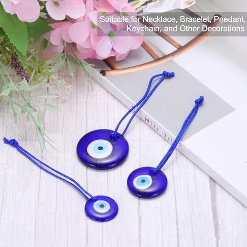 PATIKIL Evil Eye Glass Keychain Blue 30mm Hanging Charm