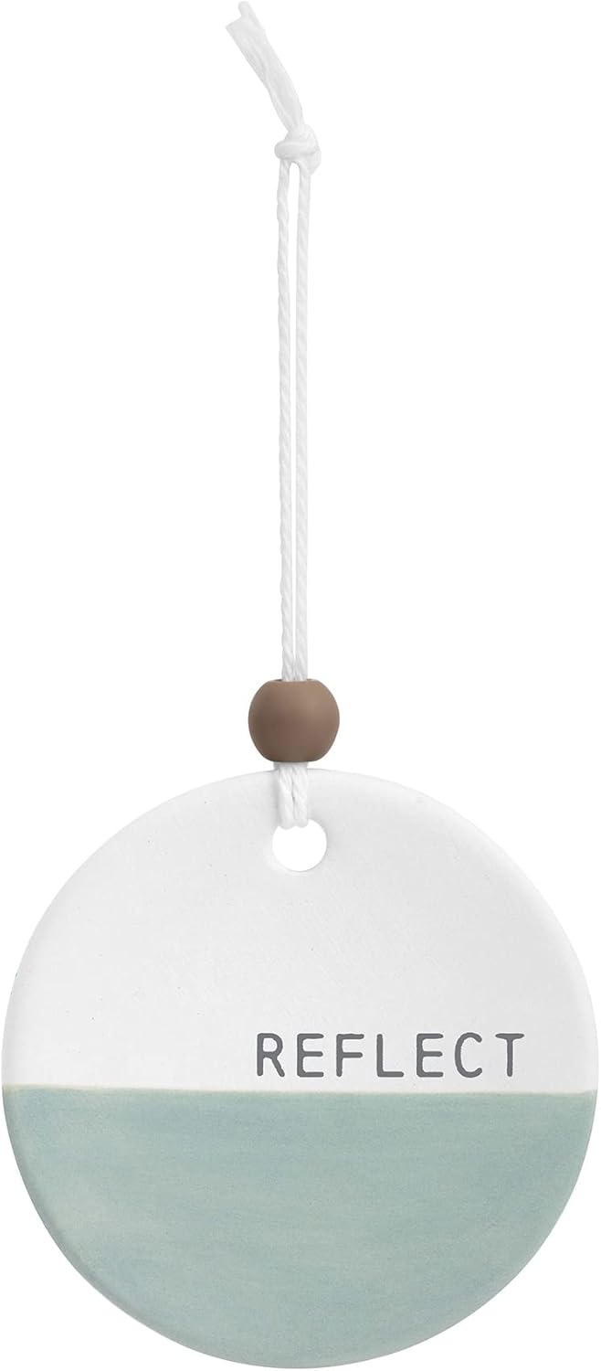 DEMDACO Reflect Green and White Earthenware Diffuser Ornament