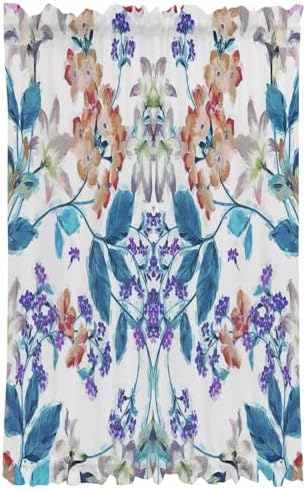 Elegant Door Curtains 54x40 Sheer Panel with Tiebacks