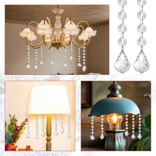 100 Pcs Clear Acrylic Crystal Ornament Beads for Centerpieces and Chandeliers