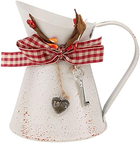 Farmhouse Style Iron Flower Vase with Handle