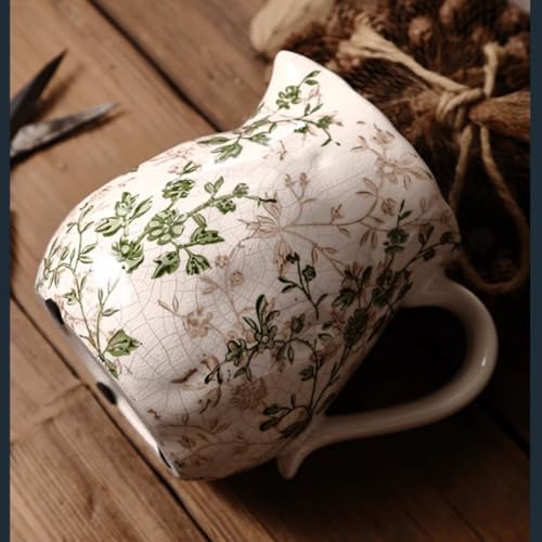 Farmhouse Ceramic Vase with Handle for Home Decor