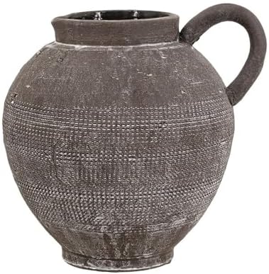 Textured Ceramic Pitcher Planter 7 Inch Rustic Decor