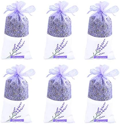 TooGet Lavender Sachet Bags Natural Ultra Blue Lavender Buds for Home Fragrance and Room Decor - Pack of 6