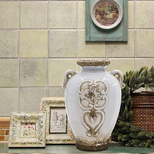 White Vintage Ceramic Vase - 67 Inch Height