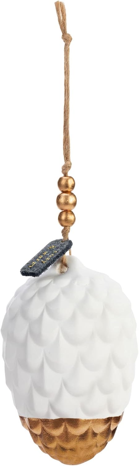 DEMDACO Pinecone White 3 Inch Fragrance Diffuser Ornament Set of 2