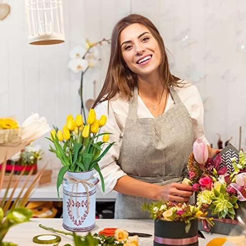 Vintage Galvanized Milk Can Flower Vase with Handle 75 Inch