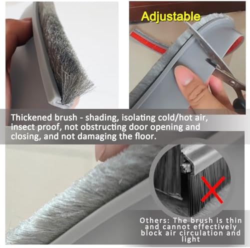 Yingd Door Draft Stopper with Brush 39 Inch Rubber Door Sweep