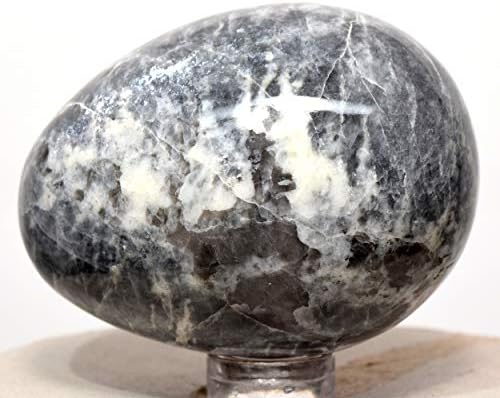 HQRP 57mm Black Moonstone Egg with Stand