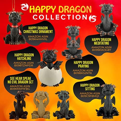 Baby Black Dragon Christmas Tree Ornament Figurine
