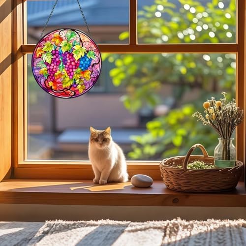 Stained Glass Window Hanging Suncatcher - Fruit Design 8 x 20cm