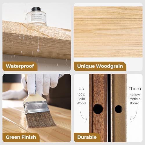 RICHFOCUS Rustic Wooden Floating Shelves Set of 2